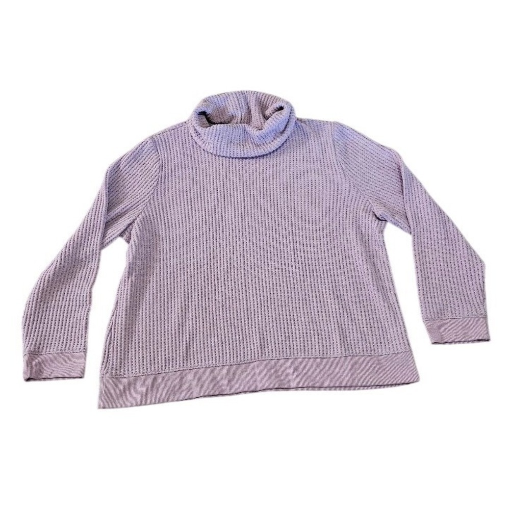 Haven Well Within Lavender Waffle Knit Cowl Neck Sweater XXL Purple Lounge